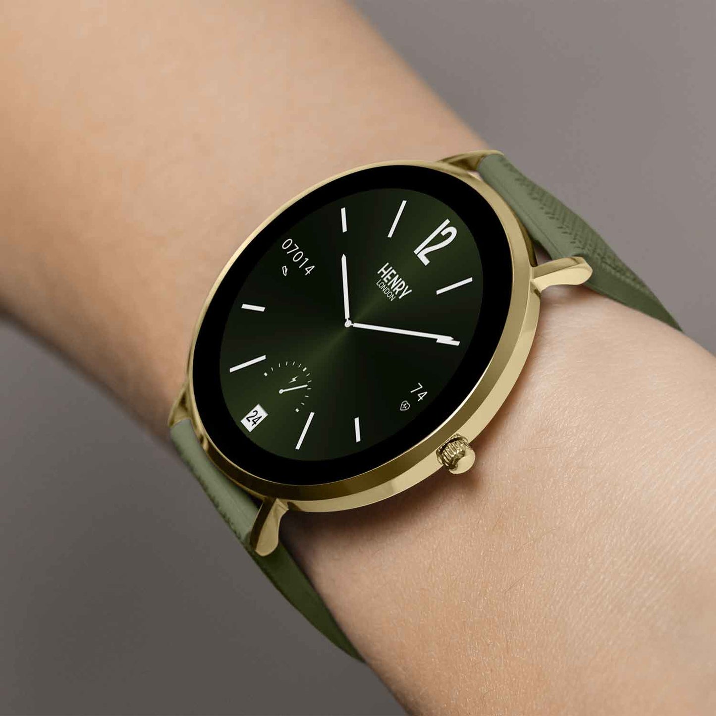 Henry London HLS65-0018 Smartwatch Olive Silicon Strap