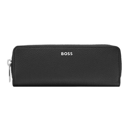 HUGO BOSS HLU417A Κασετίνα Zipped Classic Grained Black Double Pen Case