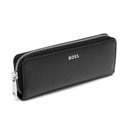 HUGO BOSS HLU417A Κασετίνα Zipped Classic Grained Black Double Pen Case