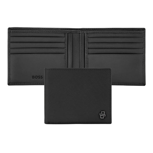 HUGO BOSS HLW526A Πορτοφόλι Double B Saffiano Black Wallet