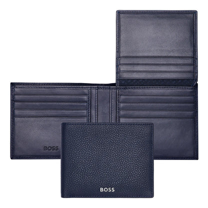 HUGO BOSS HLY416N Πορτοφόλι Flap Classic Grained Blue Wallet