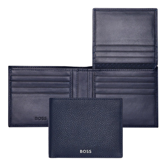 HUGO BOSS HLY416N Πορτοφόλι Flap Classic Grained Blue Wallet
