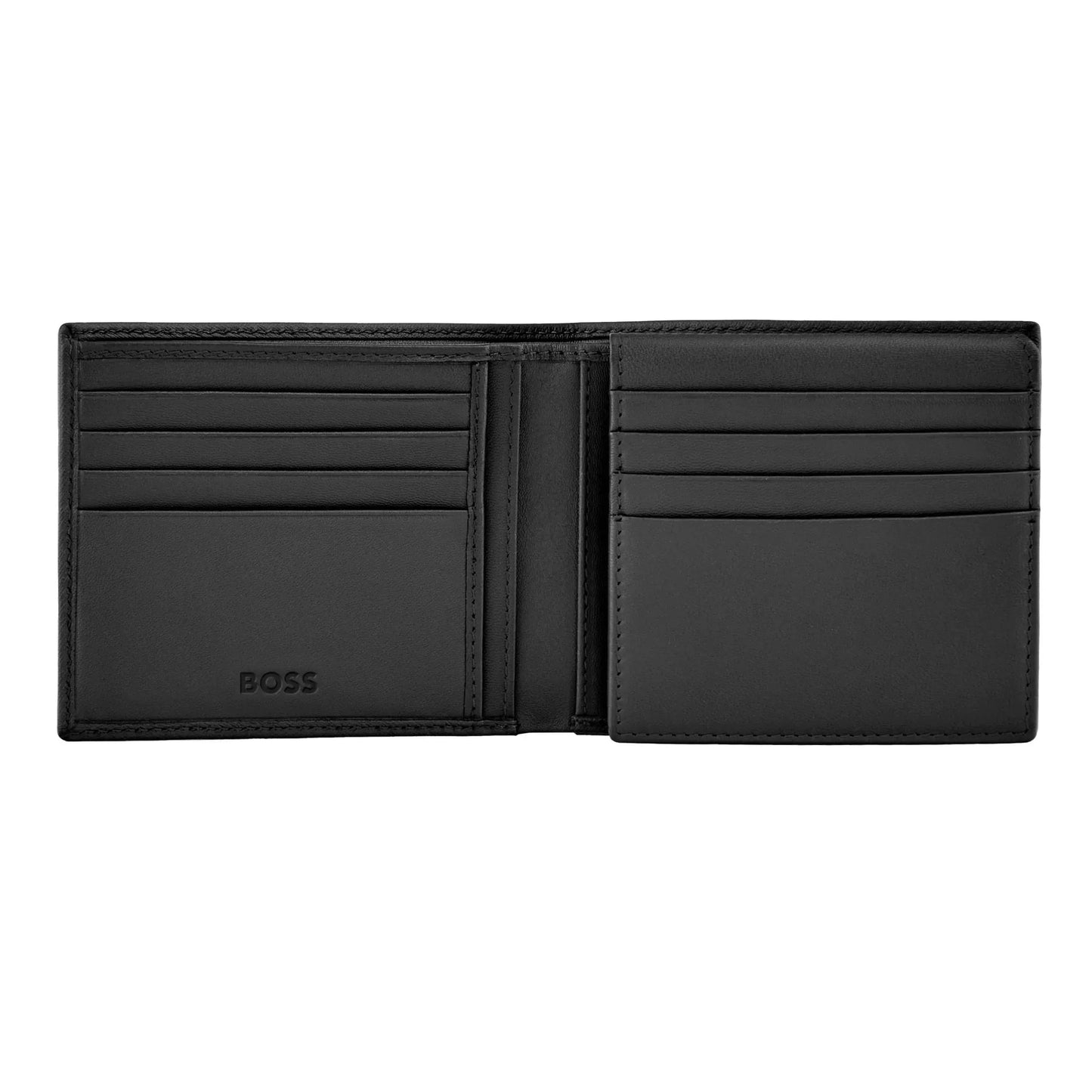 HUGO BOSS HLY526A Πορτοφόλι Flap Double B Saffiano Black Wallet