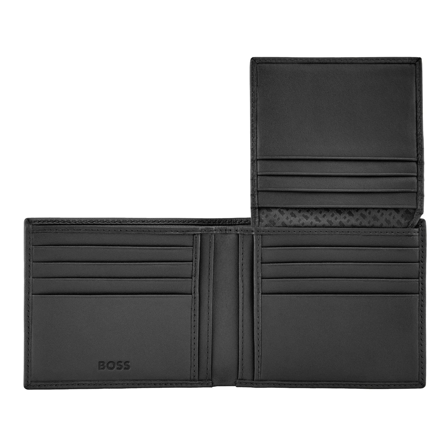 HUGO BOSS HLY526A Πορτοφόλι Flap Double B Saffiano Black Wallet