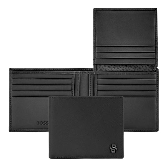 HUGO BOSS HLY526A Πορτοφόλι Flap Double B Saffiano Black Wallet