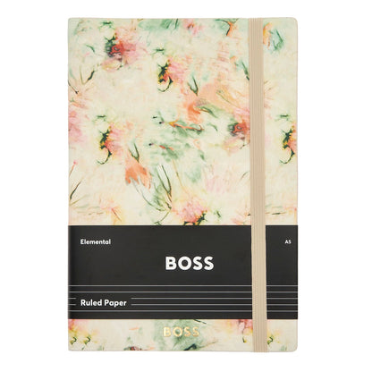 HUGO BOSS HNH418GL Σημειωματάριο A5 Tie-Dye Flower Cream Lined Notebook