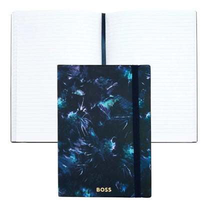 HUGO BOSS HNH418NL Σημειωματάριο A5 Tie-dye Flower Navy Lined Notebook