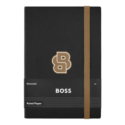 HUGO BOSS HNH321AL A5 Iconic Black Lined Notebook