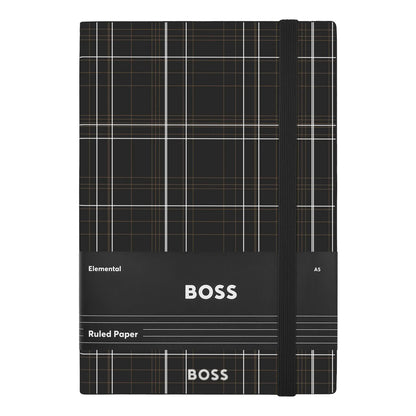 HUGO BOSS HNH321AL A5 Iconic Black Lined Notebook