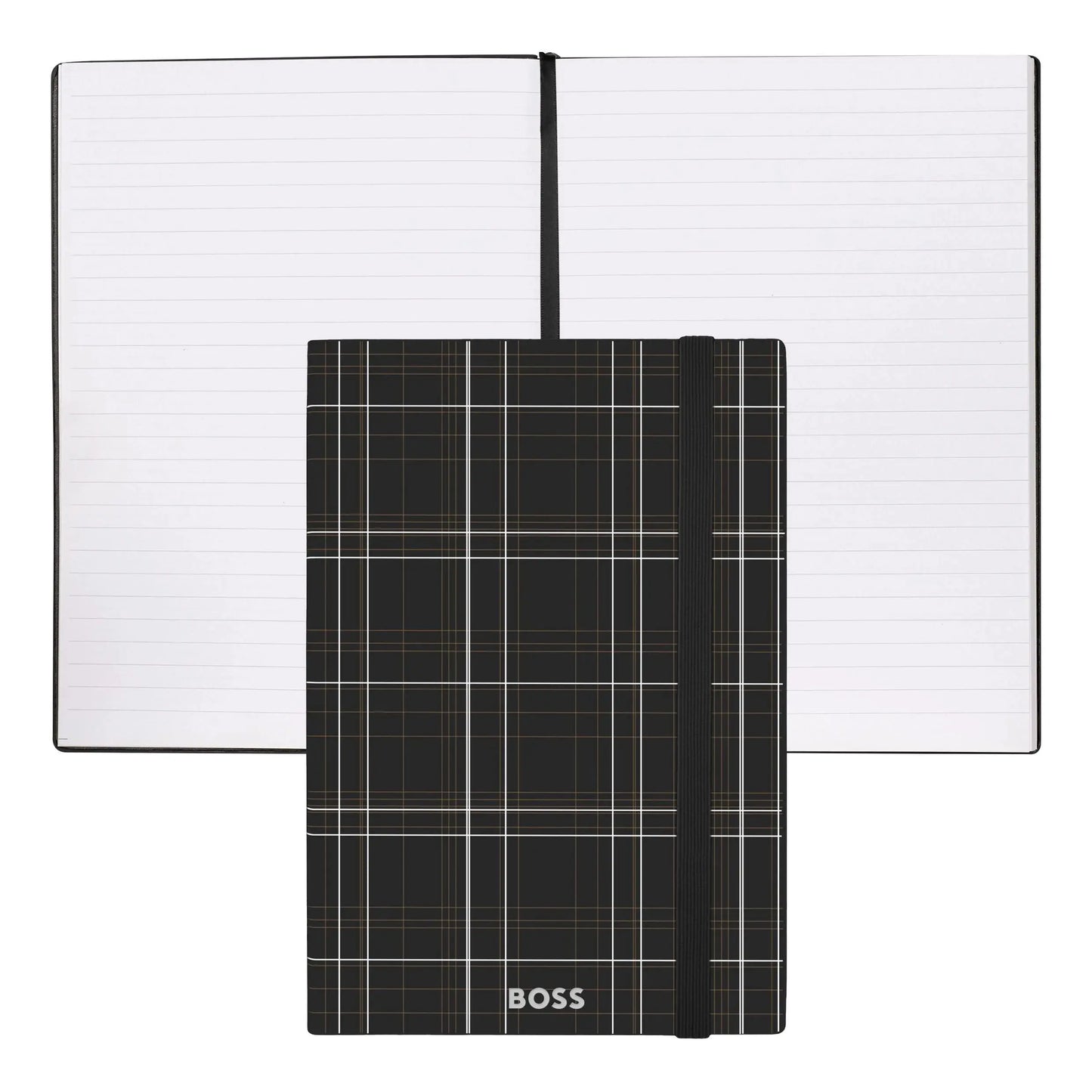 HUGO BOSS HNH321AL A5 Iconic Black Lined Notebook