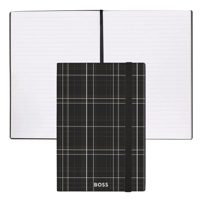 HUGO BOSS HNH321AL A5 Iconic Black Lined Notebook