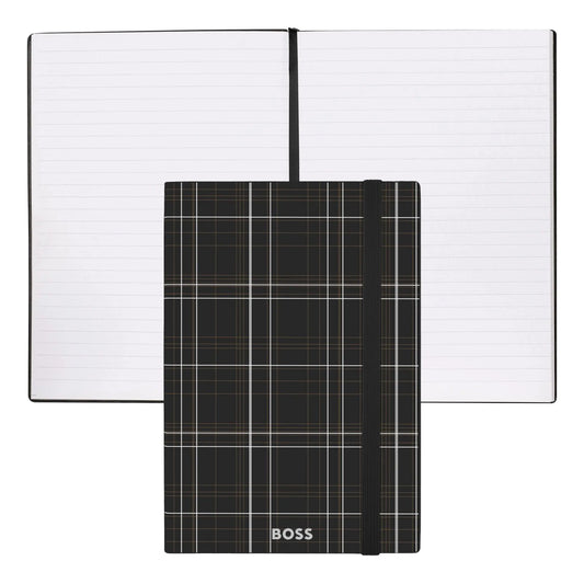 HUGO BOSS HNH321AL A5 Iconic Black Lined Notebook