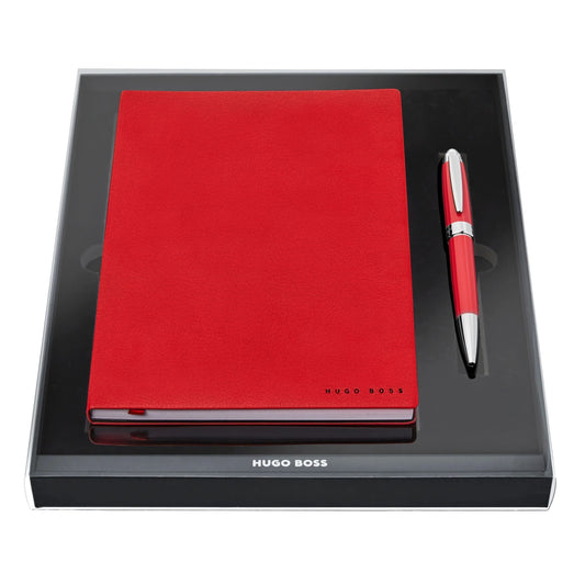 HUGO BOSS HPBH124A Ballpoint Pen &amp; Note Pad A5 Gift Set