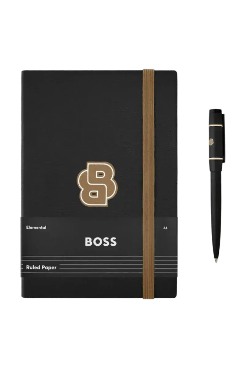 HUGO BOSS HPBH124A Ballpoint Pen &amp; Note Pad A5 Gift Set