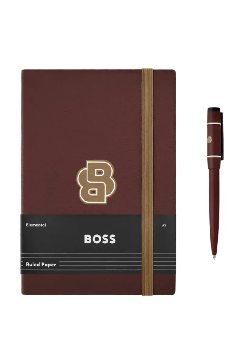 HUGO BOSS HPBH124A Ballpoint Pen &amp; Note Pad A5 Gift Set