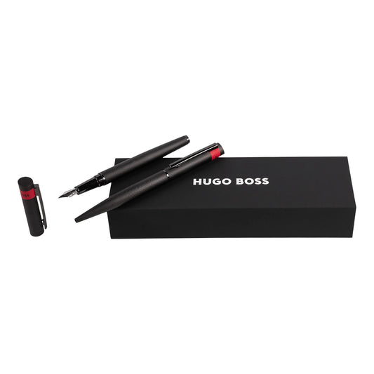 HUGO BOSS HPBP367A Σετ Loop Diamond Black Στυλό Ballpoint Και Πένα