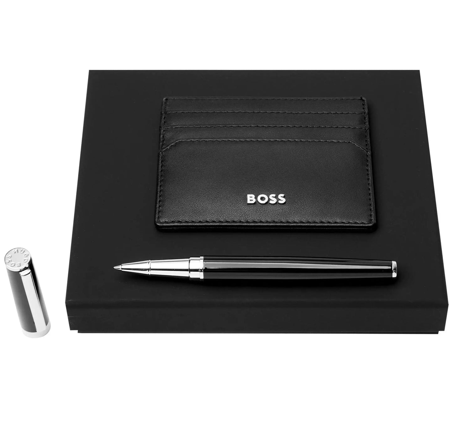 HUGO BOSS HPCK007T Gear Matrix Key Ring &amp; Card Holder Gift Set