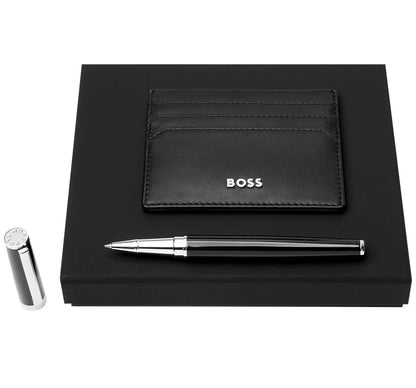 HUGO BOSS HPCK007T Gear Matrix Key Ring &amp; Card Holder Gift Set