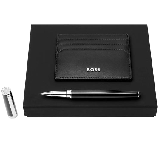 HUGO BOSS HPCK007T Gear Matrix Key Ring &amp; Card Holder Gift Set