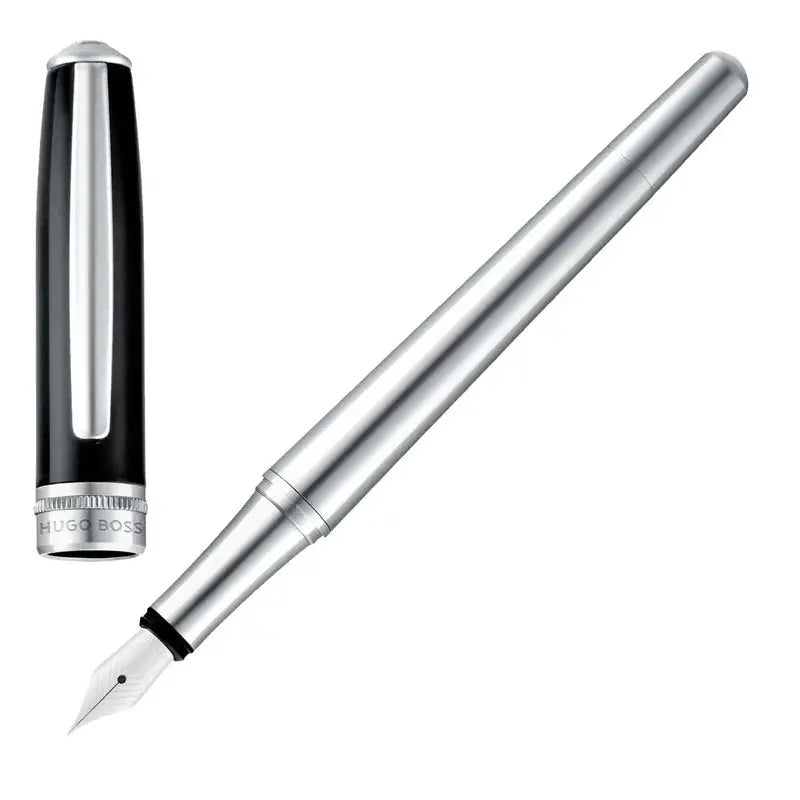 HUGO BOSS HSN6872A Πένα Essential Classic Black & Chrome Fountain Pen