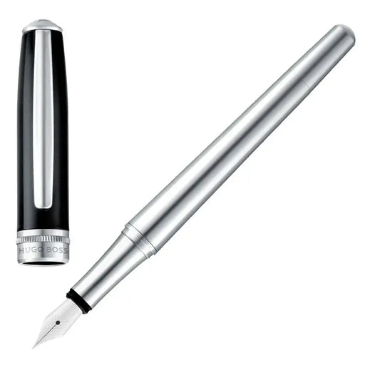 HUGO BOSS HSN6872A Πένα Essential Classic Black & Chrome Fountain Pen