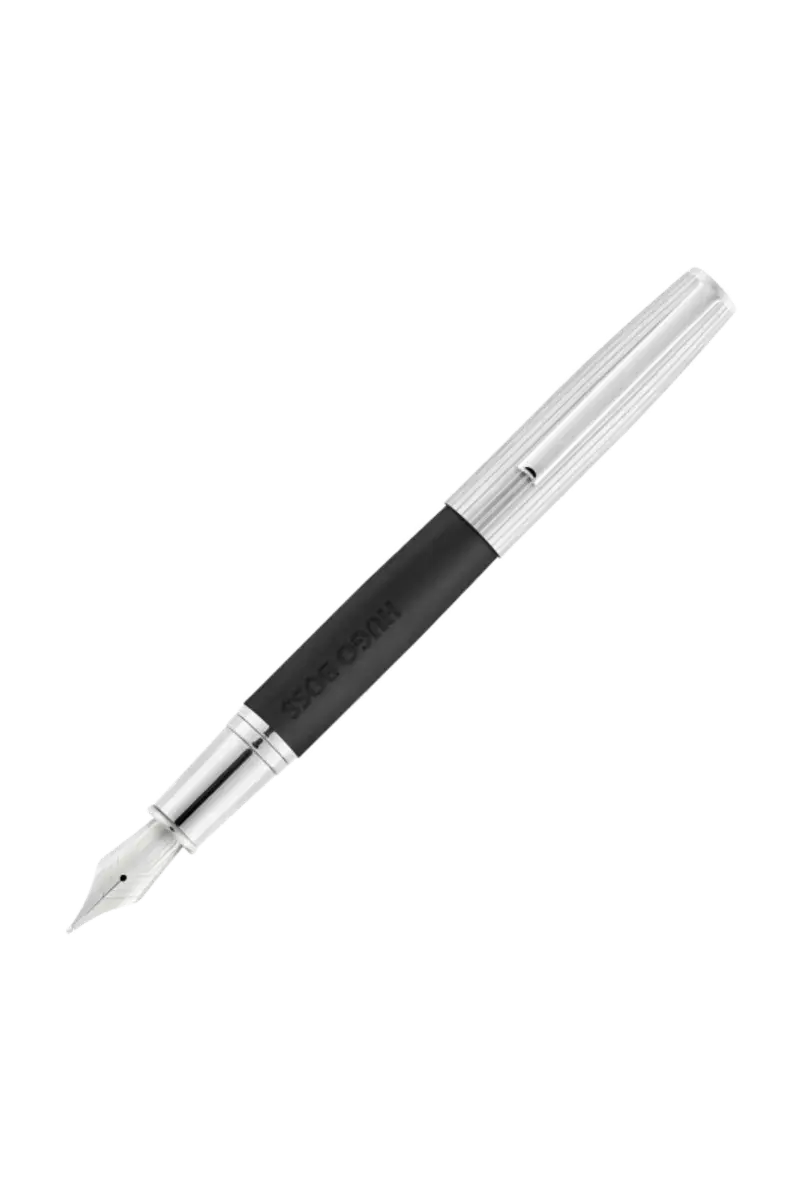HUGO BOSS HSV5692B Πένα Illusion Arcade Black & Chrome Fountain Pen