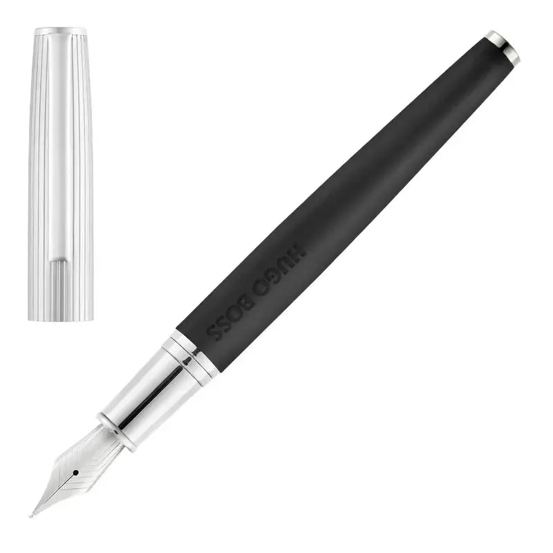 HUGO BOSS HSV5692B Πένα Illusion Arcade Black & Chrome Fountain Pen