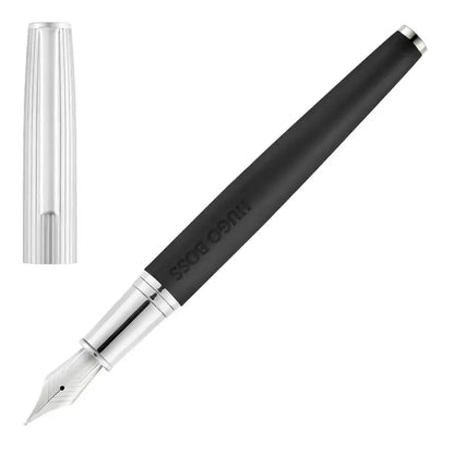 HUGO BOSS HSV5692B Πένα Illusion Arcade Black & Chrome Fountain Pen
