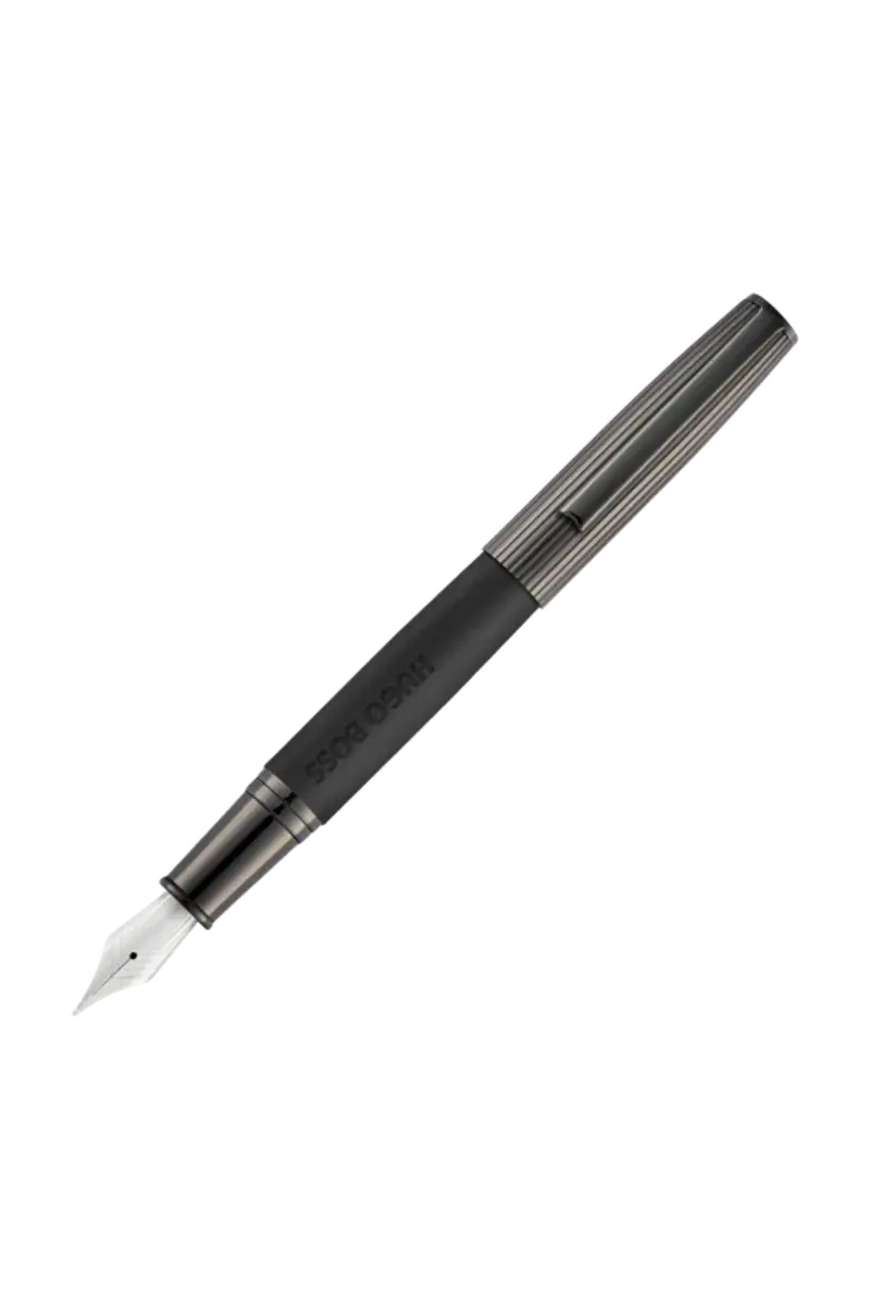 HUGO BOSS HSV5692D Πένα Illusion Arcade Black & Gun Fountain Pen