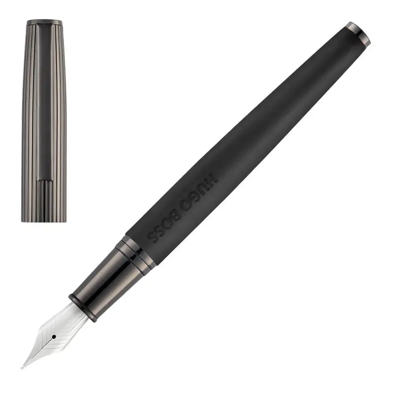 HUGO BOSS HSV5692D Πένα Illusion Arcade Black & Gun Fountain Pen