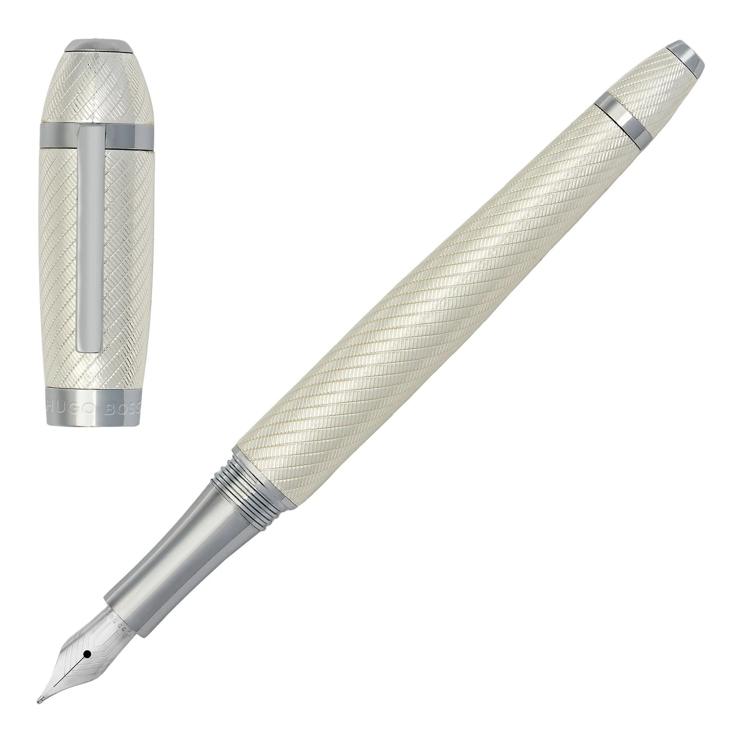 HUGO BOSS HSW4454C Πένα Arc Futurist Silver Fountain Pen