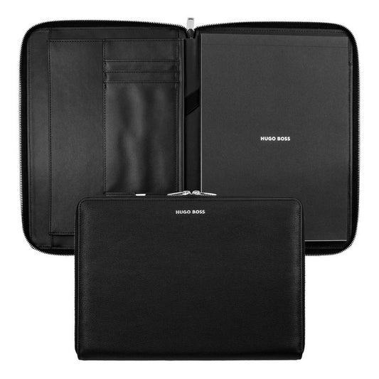 HUGO BOSS HTA410A Ντοσιέ A4 Pure Iconic Black Zip Folder