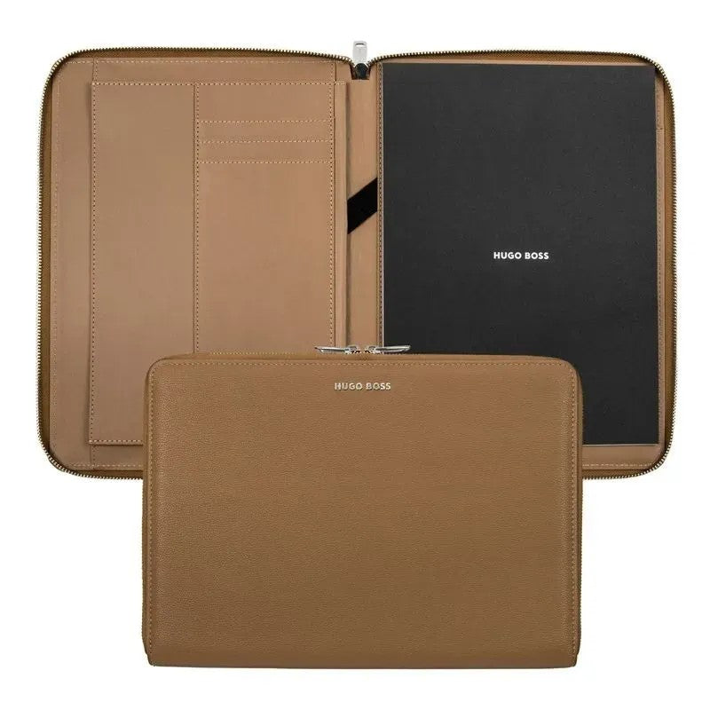 HUGO BOSS HTA410X Ντοσιέ A4 Pure Iconic Camel Zip Folder