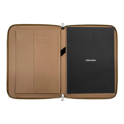 HUGO BOSS HTA410X Ντοσιέ A4 Pure Iconic Camel Zip Folder