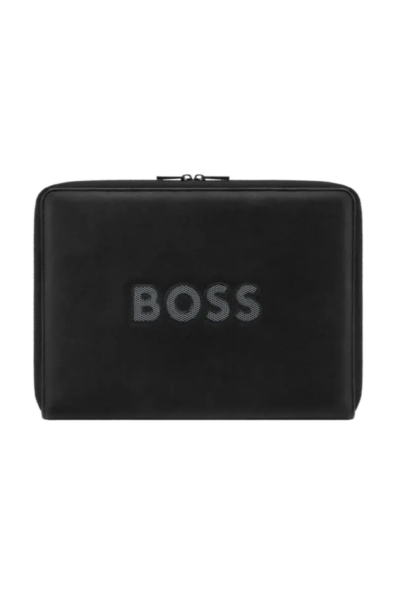 HUGO BOSS HTA613H Ντοσιέ A4 Cut Out Black & Grey Zip Folder