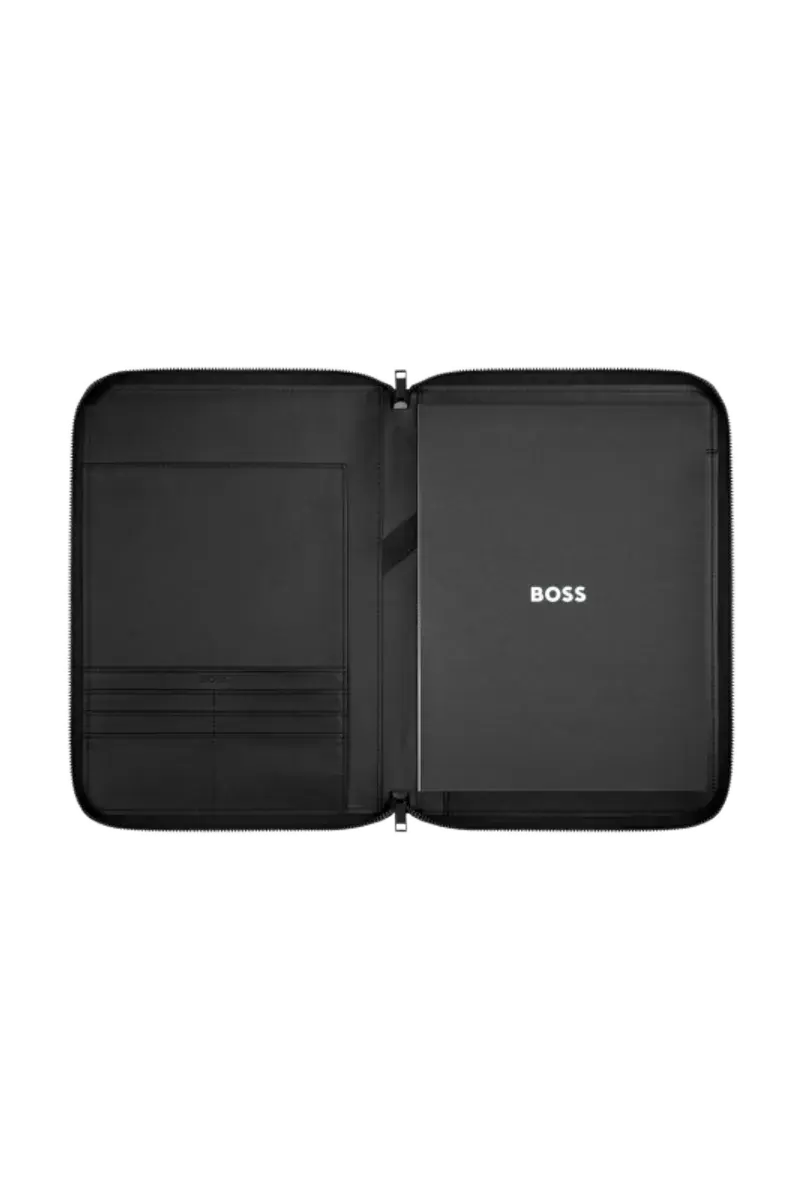 HUGO BOSS HTA613H Ντοσιέ A4 Cut Out Black & Grey Zip Folder