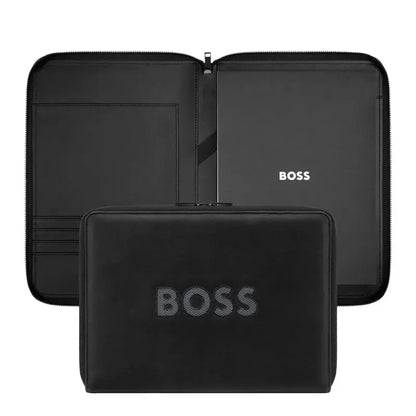 HUGO BOSS HTA613H Ντοσιέ A4 Cut Out Black & Grey Zip Folder