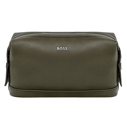 HUGO BOSS HTC518T Νεσεσέρ Classic Grained Khaki Dressing Case