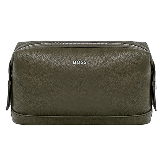 HUGO BOSS HTC518T Νεσεσέρ Classic Grained Khaki Dressing Case