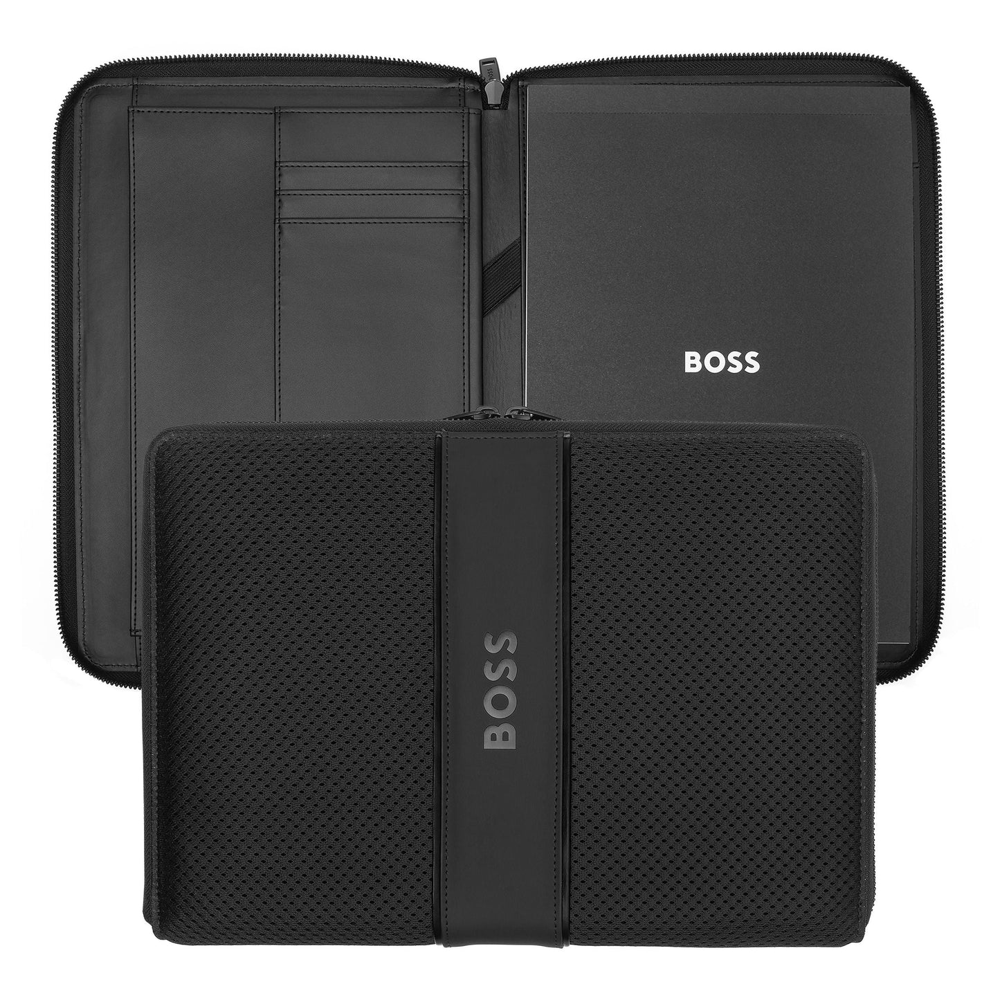 HUGO BOSS HTF413A Ντοσιέ A4 Arche Black Zip Folder