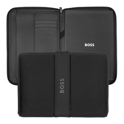 HUGO BOSS HTF413A Ντοσιέ A4 Arche Black Zip Folder