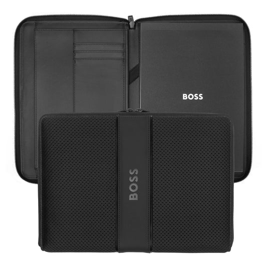 HUGO BOSS HTA105J A4 Gleam Gray Zip Folder