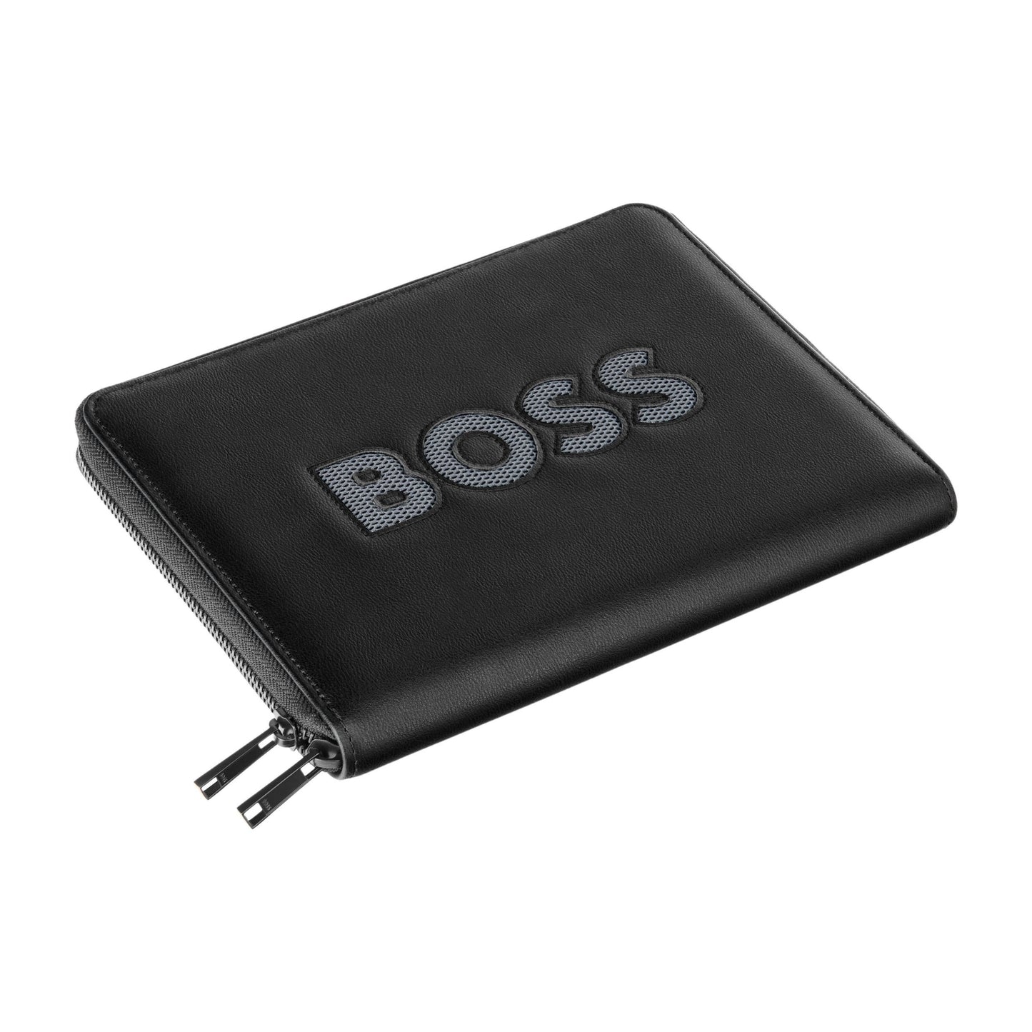 HUGO BOSS HTM613H Ντοσιέ A5 Cut Out Black & Grey Zip Folder