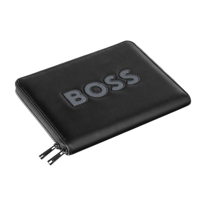 HUGO BOSS HTM613H Ντοσιέ A5 Cut Out Black & Grey Zip Folder