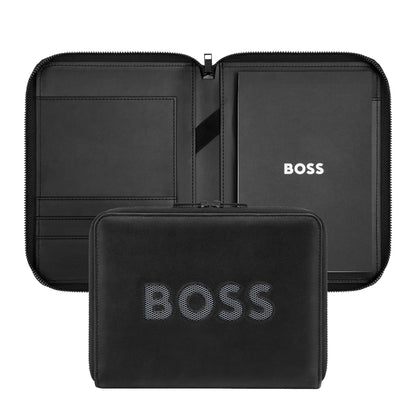 HUGO BOSS HTM613H Ντοσιέ A5 Cut Out Black & Grey Zip Folder