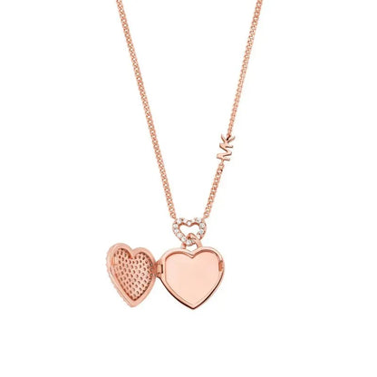 Michael Kors MKC1566AN791 Rose Gold Silver Love Heart Necklace