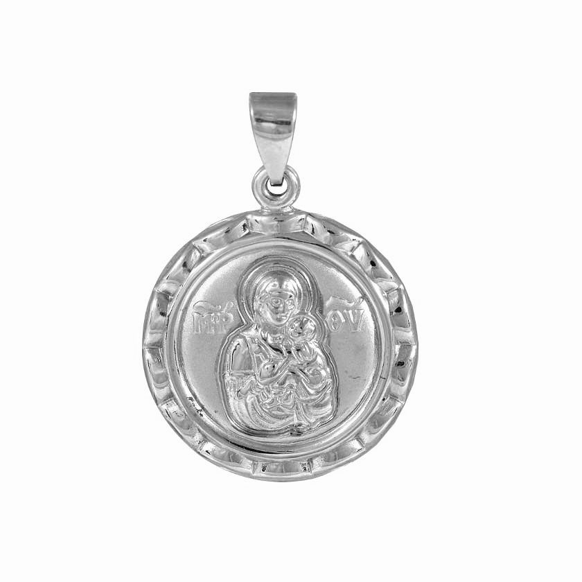 Amulet PD11013W Virgin Mary in White Gold K9