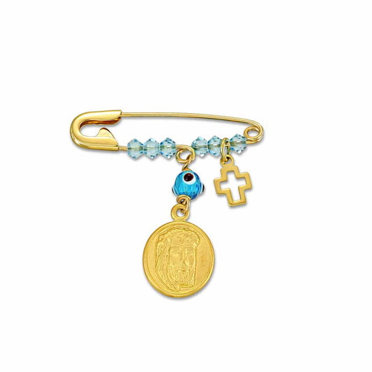 P250 Newborn Baby Boy Christ Pendant in K9 Gold