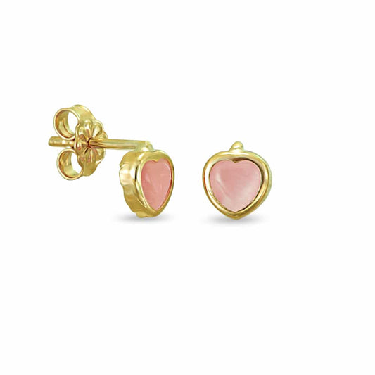 Earrings Children's SK212 Gold with Pink Heart K9