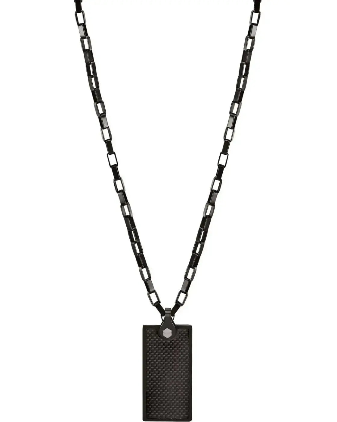 Caterpillar J021N90111 Carbon Ανδρικό Κολιέ από Μαύρο Ατσάλι